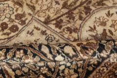 Authentic Persian Tabriz Beige Black Brown Handwoven Wool Rug - 2453401