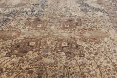 Authentic Persian Tabriz Beige Black Brown Handwoven Wool Rug - 2453403