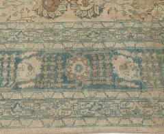 Authentic Persian Tabriz Beige Green Handmade Wool Rug - 2453908