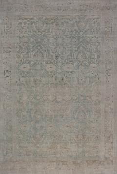 Authentic Persian Tabriz Beige Green Handmade Wool Rug - 2454293