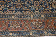 Authentic Persian Tabriz Botanic Blue Handmade Wool Rug - 2446210