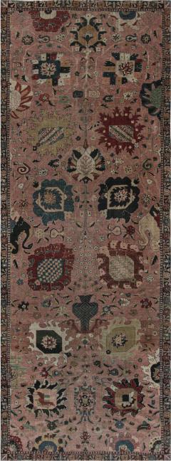 Authentic Persian Tabriz Botanic Pink Red Hand Knotted Wool Carpet - 2453639