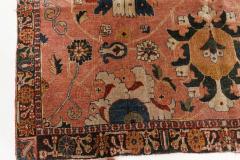 Authentic Persian Tabriz Botanic Pink Red Hand Knotted Wool Carpet - 2453641