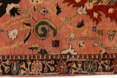 Authentic Persian Tabriz Botanic Pink Red Hand Knotted Wool Carpet - 2453642