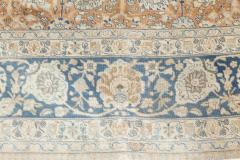 Authentic Persian Tabriz Brown Blue Handmade Wool Carpet - 2446288