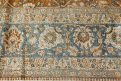 Authentic Persian Tabriz Brown Blue Handmade Wool Carpet - 2446289