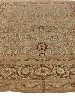 Authentic Persian Tabriz Brown Handmade Wool Rug - 2454584