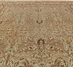 Authentic Persian Tabriz Brown Handmade Wool Rug - 2454585