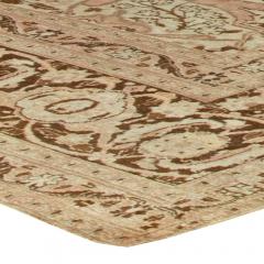 Authentic Persian Tabriz Brown Handmade Wool Rug - 2454587