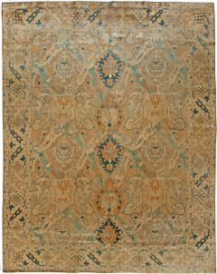 Authentic Persian Tabriz Handmade Wool Carpet in Blue and Beige Shades - 2447506