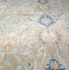Authentic Persian Tabriz Handmade Wool Carpet in Blue and Beige Shades - 2447509