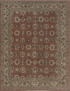 Authentic Persian Tabriz Red Handmade Wool Carpet - 2453866