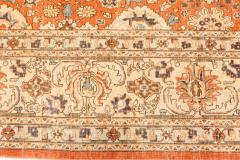 Authentic Persian Tabriz Red Handmade Wool Carpet - 2453874