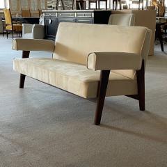 Authentic Pierre Jeanneret Upholstered Bridge Sofa Mid Century Modern Markings - 2918758