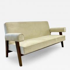 Authentic Pierre Jeanneret Upholstered Bridge Sofa Mid Century Modern Markings - 2922235