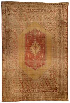 Authentic Red Handmade Turkish Ghiordes Rug from the 19th Century - 2465378