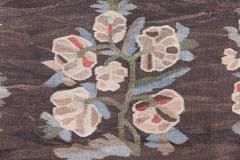 Authentic Russian Bessarabian Botanic Brown Handmade Wool Rug - 4009019