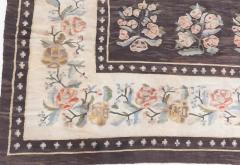 Authentic Russian Bessarabian Botanic Brown Handmade Wool Rug - 4009026
