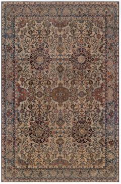 Authentic Vintage Persian Kirman Floral Handmade Wool Rug - 2443676