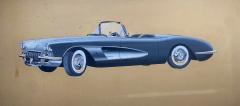 Automotive Illustrator Chevrolet Corvette Convertible 1958 Factory Illustration - 4497218