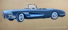 Automotive Illustrator Chevrolet Corvette Convertible 1958 Factory Illustration - 4497999