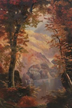 Autumnal Wooded Path Painting - 3190337
