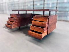 Ava Brazilian Modern Desk with Eight Drawers in Hardwood by Ava 1960s Brazil - 3962053