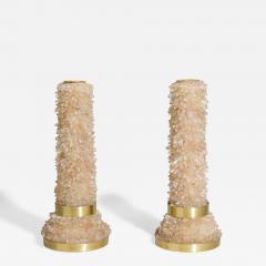 Aver Metais Brazilian Contemporary Candle Holder with Large Quartz Points - 4619540