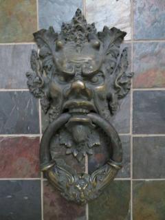 Awesome Antique Italian Bronze Vecchio Greenman Door Knocker - 1550170