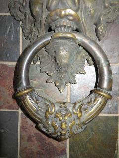 Awesome Antique Italian Bronze Vecchio Greenman Door Knocker - 1550171