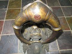 Awesome Antique Italian Bronze Vecchio Greenman Door Knocker - 1550174