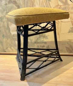 Awesome Triangle stool with art nouveau art deco with Eiffel tower metal base - 2955637