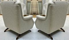 Awesome comfy pair of lounge chairs with rare horn shaped legs - 2410009