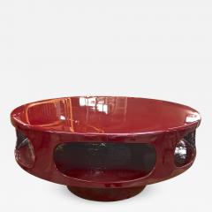 Awesome flying soccer red lacquered coffee table - 957224