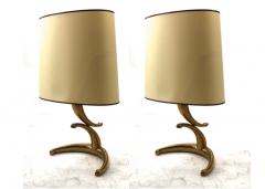 Awesome pair of gold bronze banana shaped table lamps - 910174