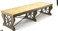 Awesome sturdy and long bronze and marble coffee table - 1511308