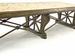 Awesome sturdy and long bronze and marble coffee table - 1511309