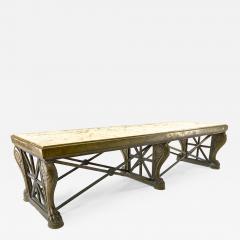 Awesome sturdy and long bronze and marble coffee table - 1512606