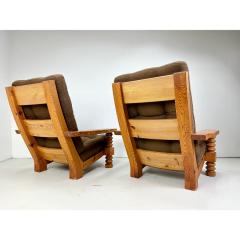 Axel Einar Hjorth 1970 s Danish Pine Lounge Chairs Set of 2 - 3313124