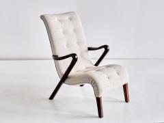 Axel Larsson Axel Larsson Armchair in Boucl and Mahogany Sweden 1940s - 2091172