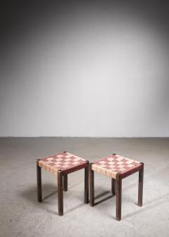 Axel Larsson Axel Larsson Pair of Webbed Stools for SMF Bodafors Sweden - 2578758