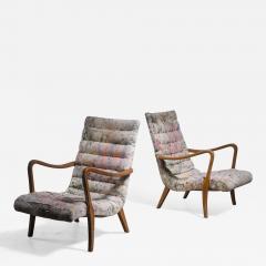 Axel Larsson Pair of Axel Larsson Lounge Chairs Bodafors Sweden 1940s - 2502429