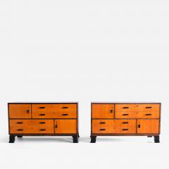 Axel Larsson Pair of Axel Larsson Sideboards in Elm and Birch SMF Bodafors Sweden 1940s - 3401740
