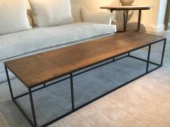 Axel Vervoordt Antique Walnut Wood Coffee Table with Iron Base - 3860329