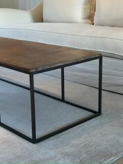 Axel Vervoordt Antique Walnut Wood Coffee Table with Iron Base - 3860370