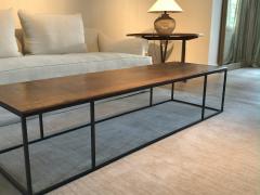 Axel Vervoordt Antique Walnut Wood Coffee Table with Iron Base - 3860373