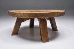 Axel Vervoordt Brutalist Round Coffee Table 1950s - 2224425