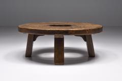 Axel Vervoordt Brutalist Round Coffee Table With Hole 1950s - 2224440