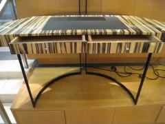 Aymeric Lefort 21st Century Desk Wight Ebony and Black Leather with Metal Leg by Aymeric Lefort - 4109323