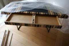 Aymeric Lefort 21st Century Desk Wight Ebony and Black Leather with Metal Leg by Aymeric Lefort - 4109432